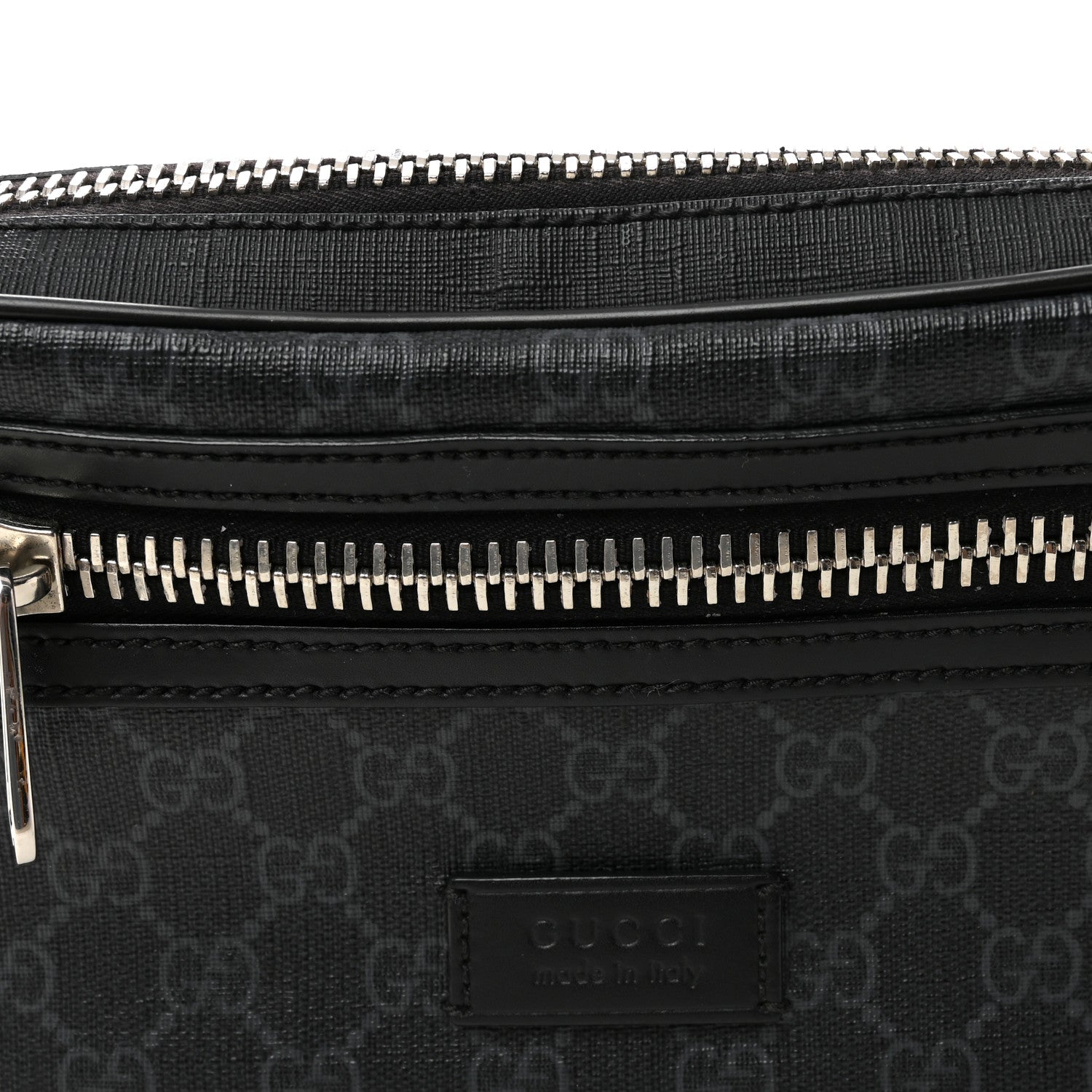 Soft GG Supreme Monogram Web Belt Bag Black Grey