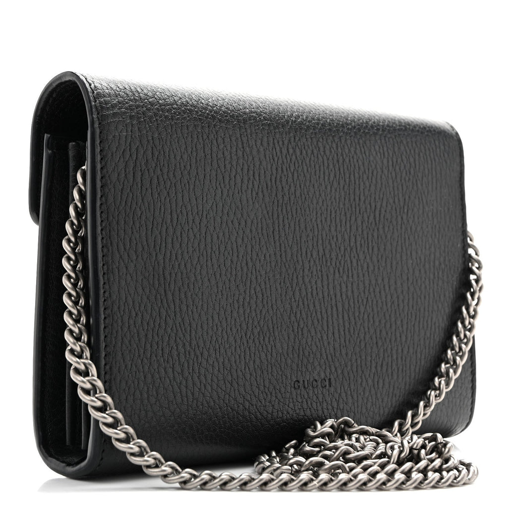 Calfskin Mini Dionysus Chain Wallet Black
