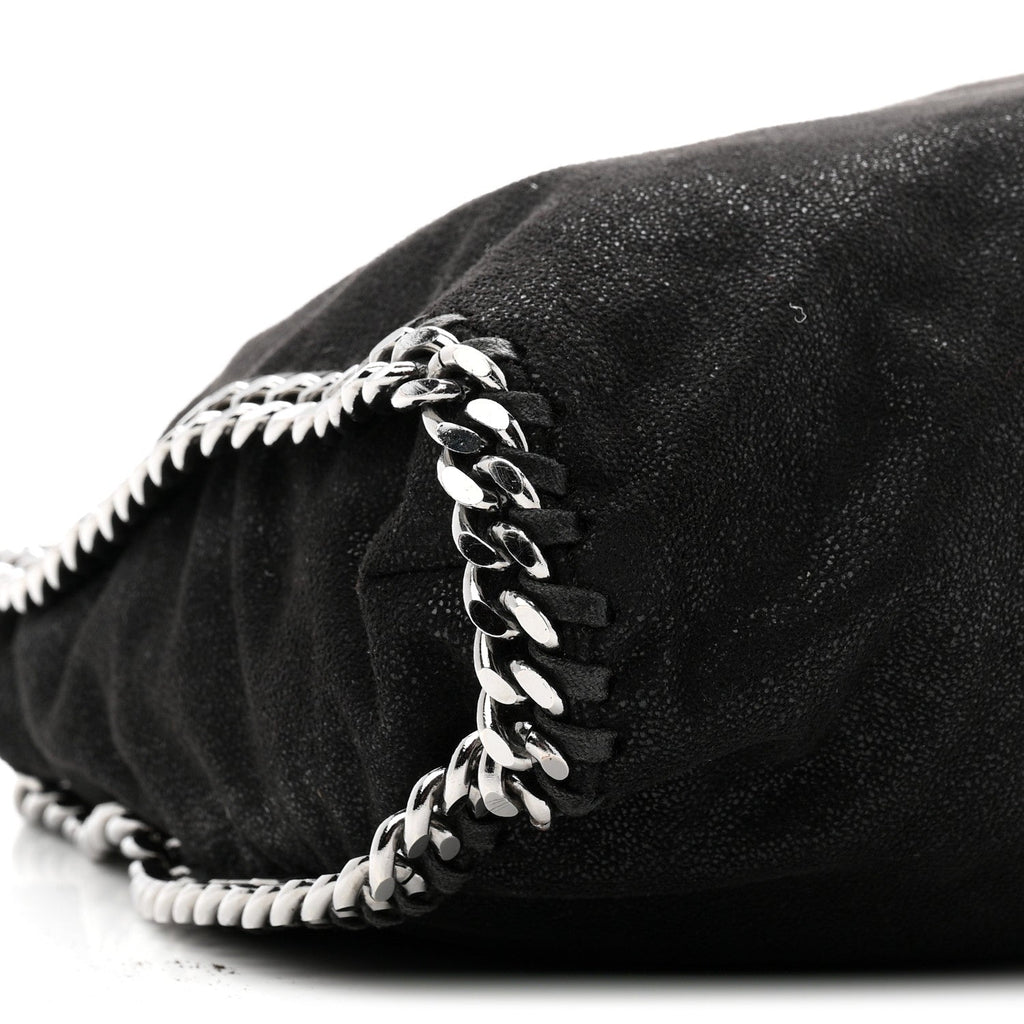 Shaggy Deer Small Falabella Fold Over Tote Black
