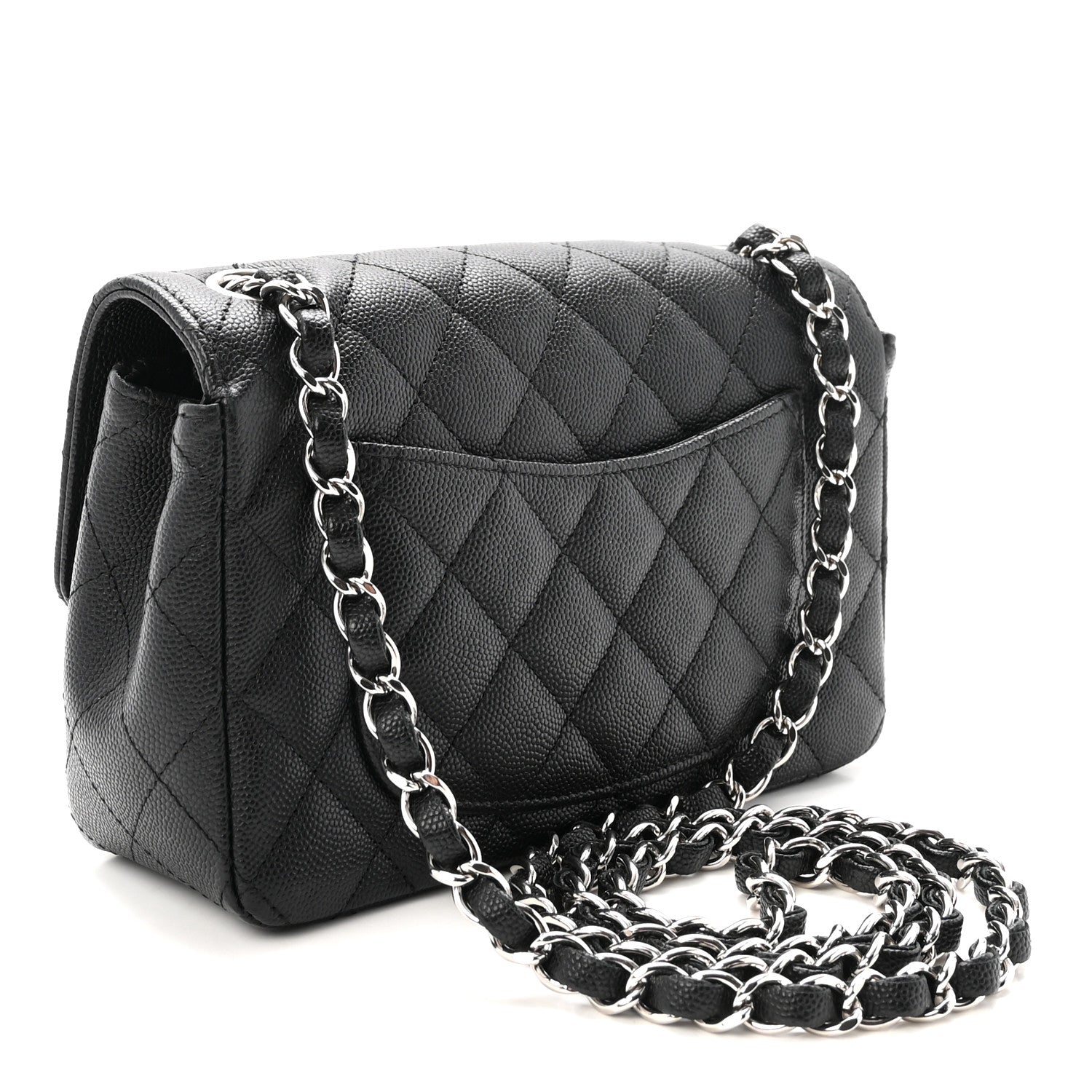 Caviar Quilted Mini Rectangular Flap Black