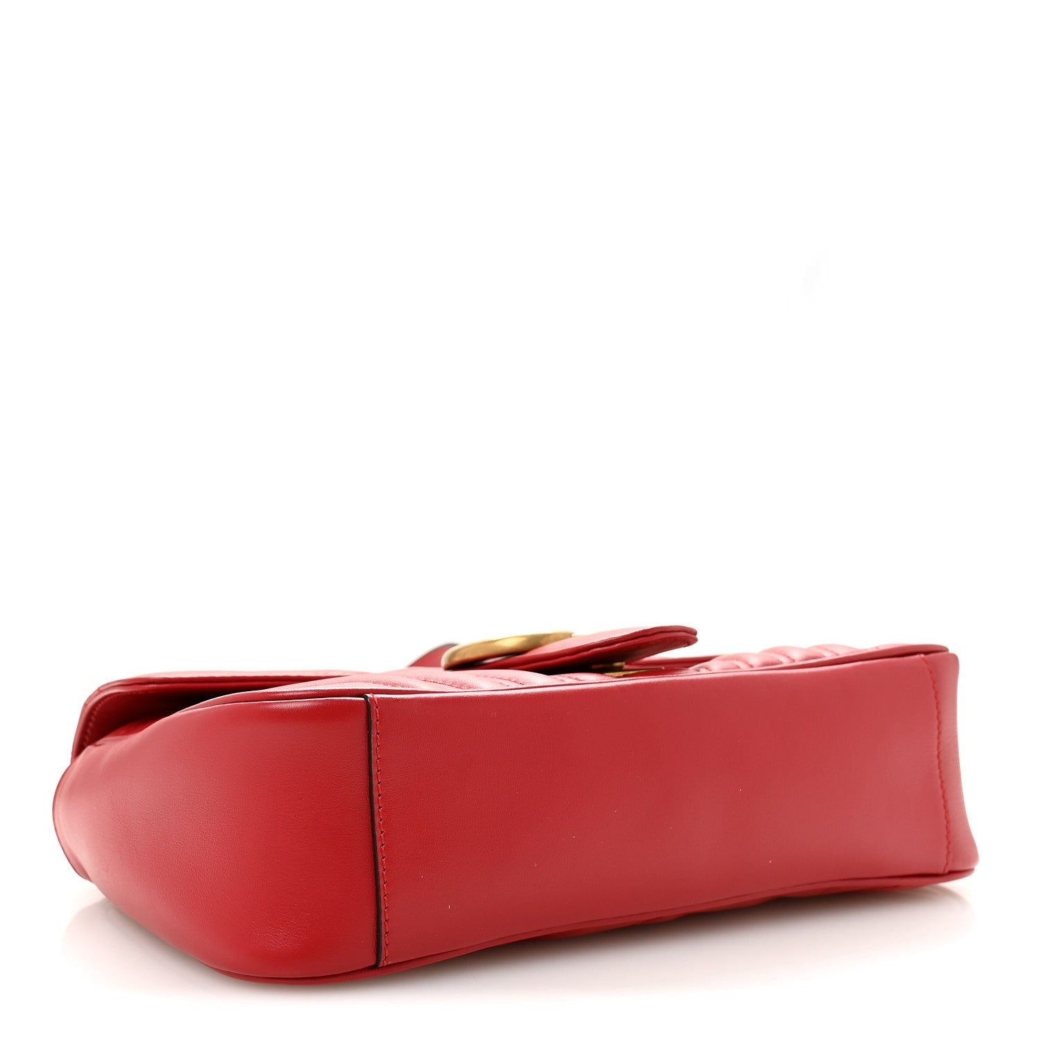 Calfskin Matelasse Small GG Marmont Shoulder Bag Hibiscus Red