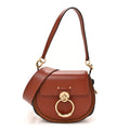 Calfskin Suede Small Tess Bag Sepia Brown