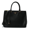 Saffiano Medium Galleria Double Zip Tote Black