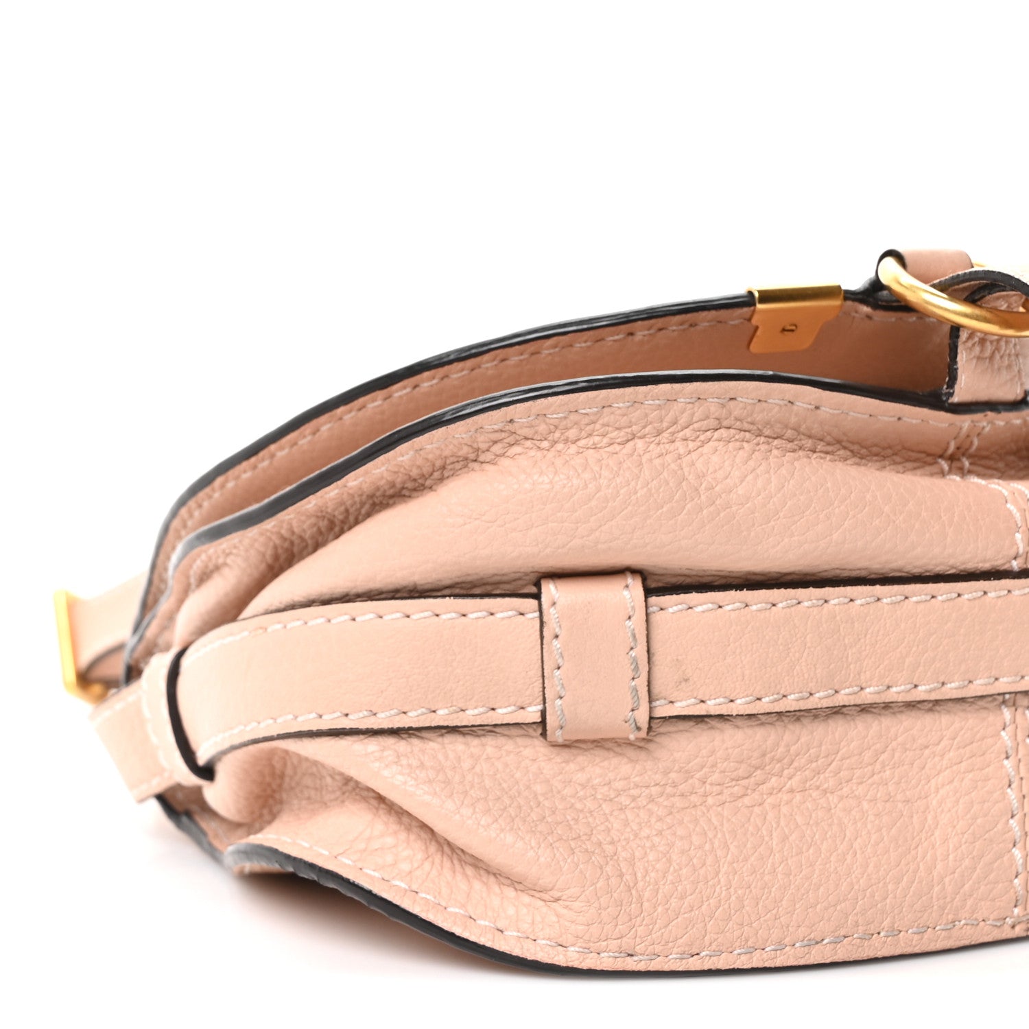 Grained Calfskin Small Marcie Saddle Bag Anemone Pink