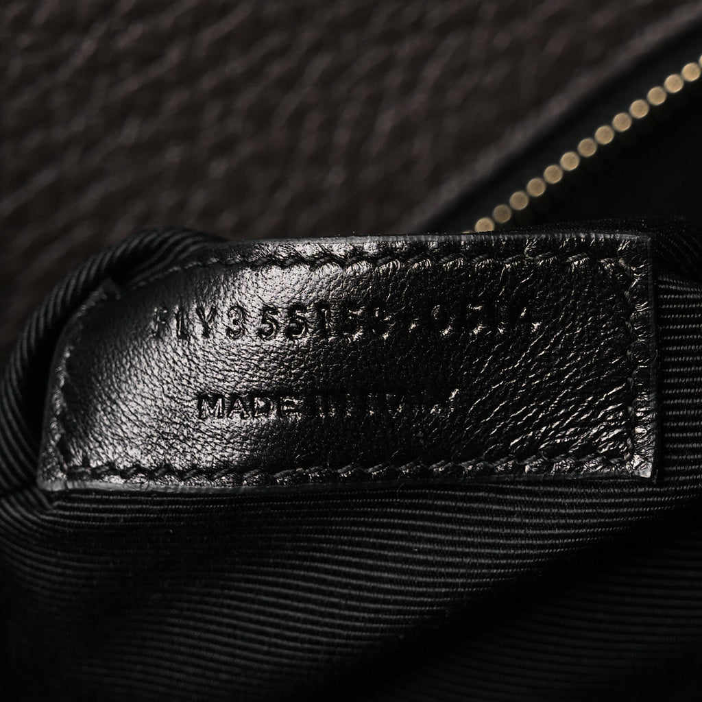 Grained Calfskin Small Sac De Jour Dark Brown