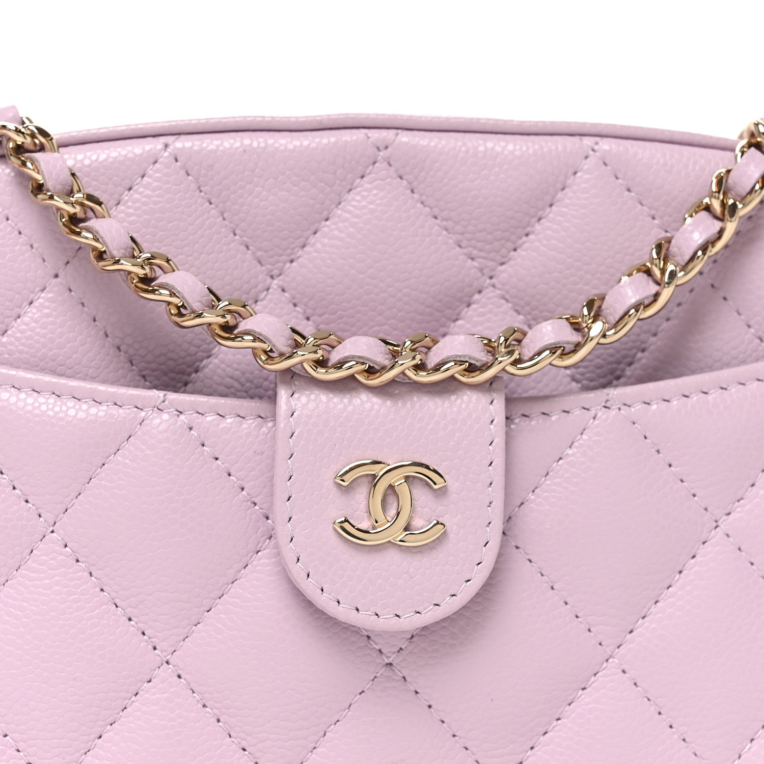 Caviar Quilted Chain Camera Bag Light Purple
