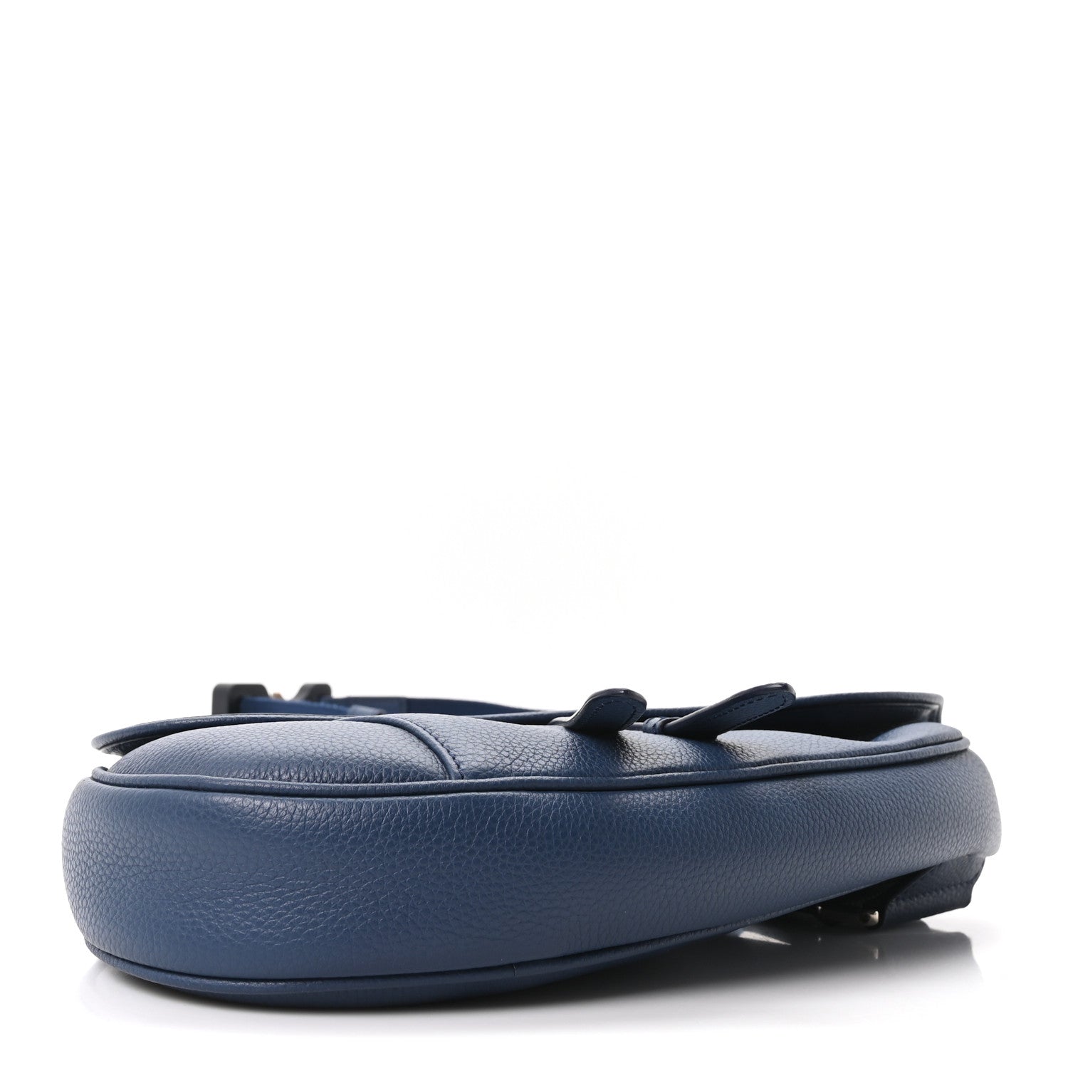 Grained Calfskin Mens Saddle Bag Navy Blue