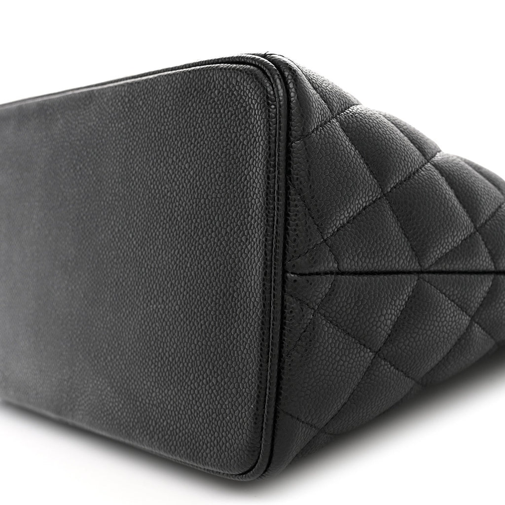 Caviar Quilted Medallion Tote Black