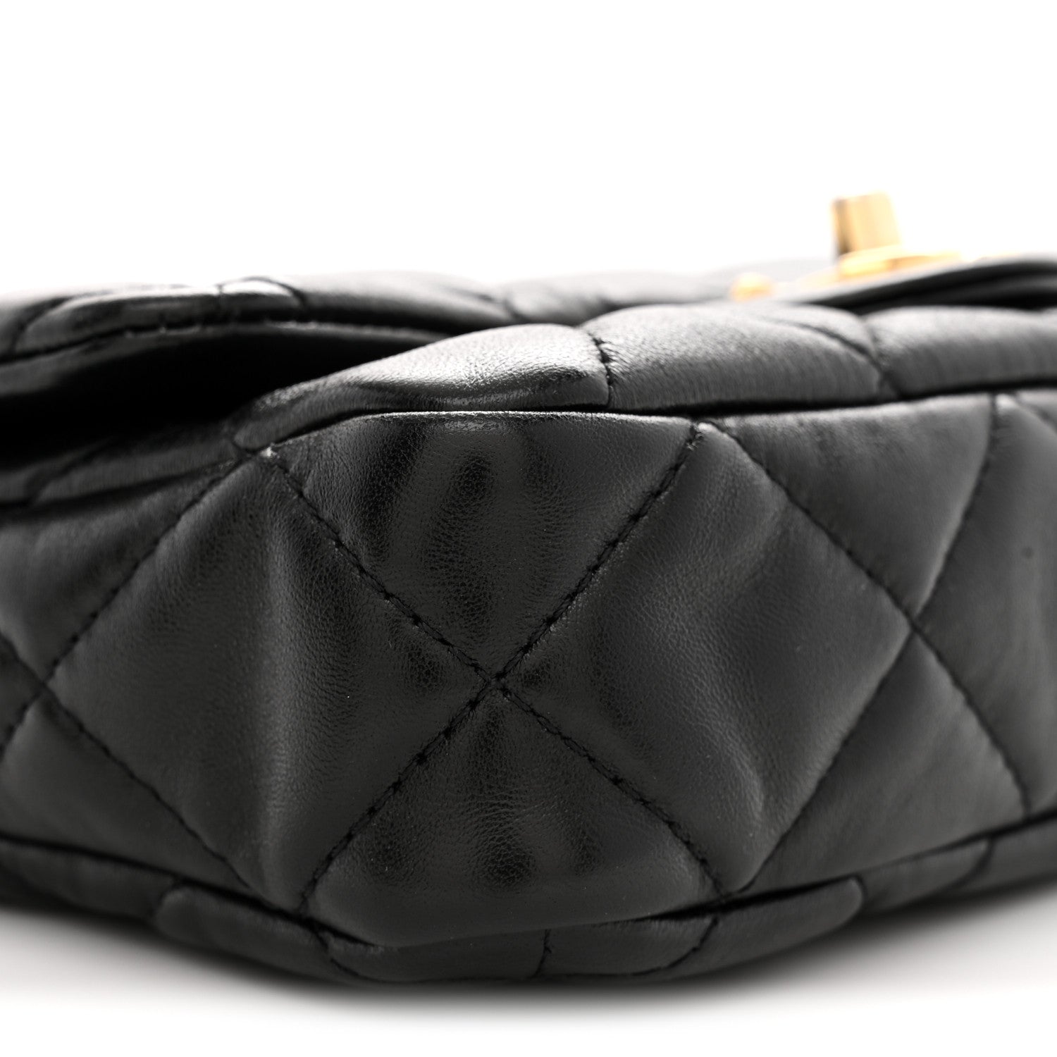 Lambskin Quilted Small Funky Town Flap Black