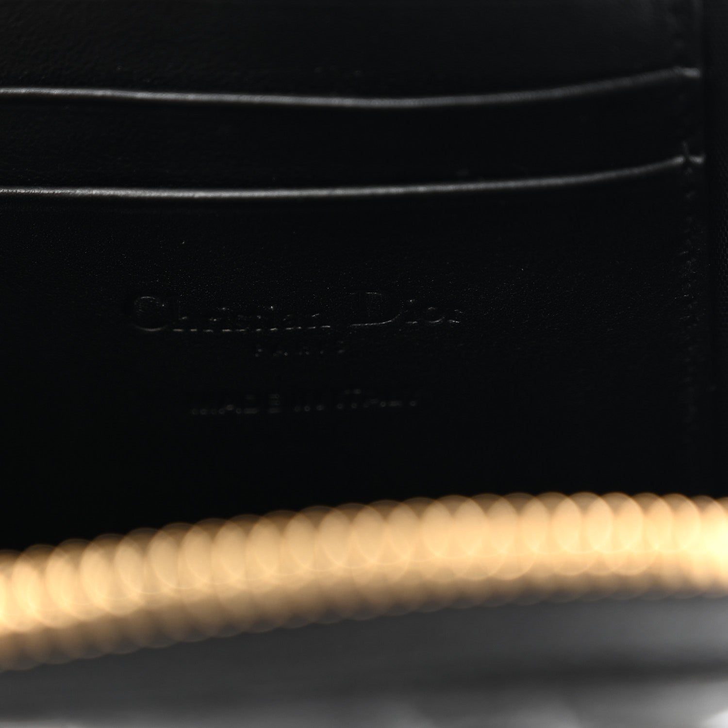 Patent Cannage Lady Dior Phone Holder Black