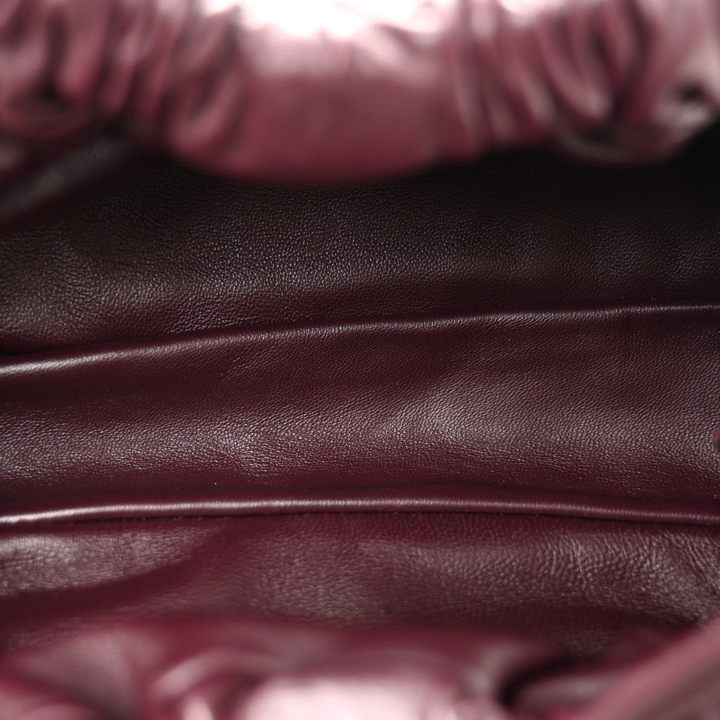 Lambskin Mini Cloud Clutch Plum