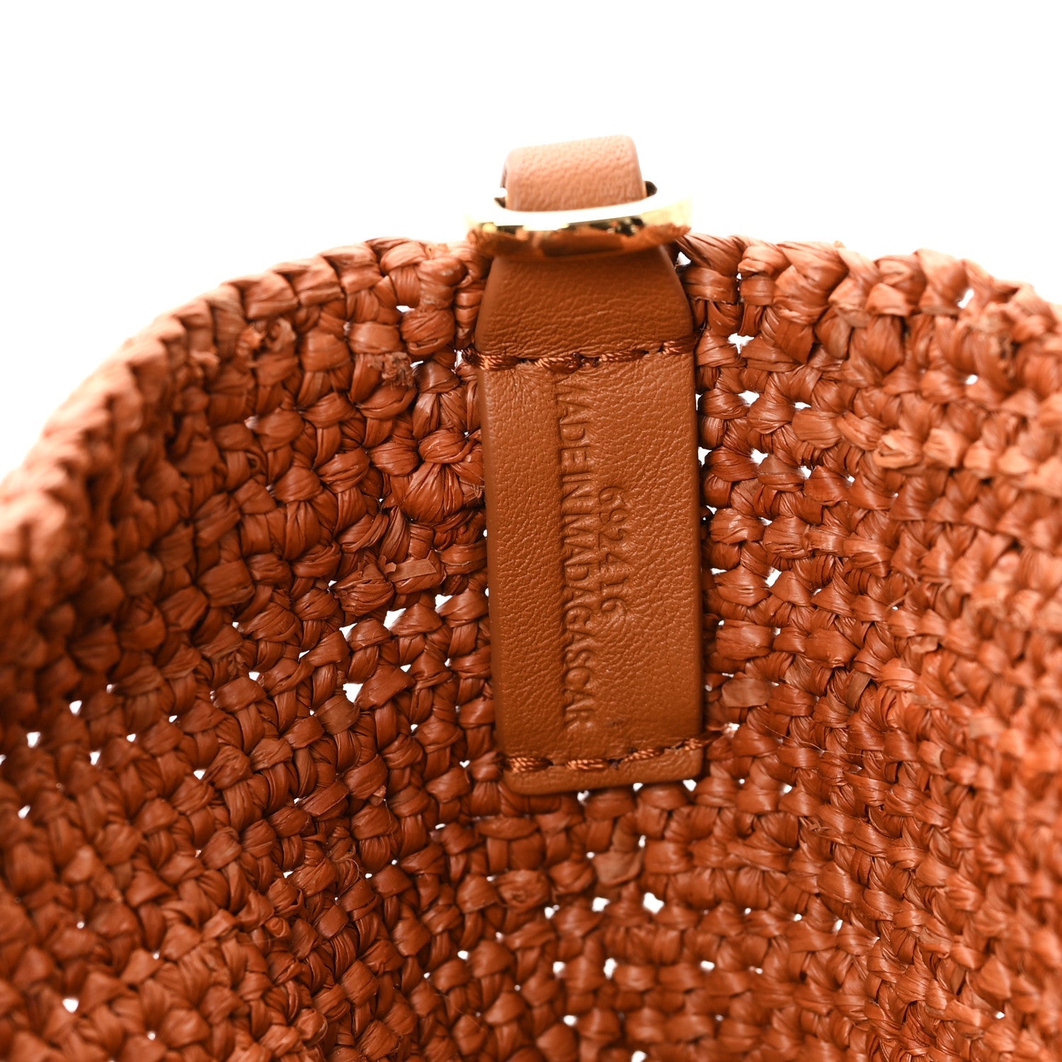 Raffia Mini Slit Tote Bag Honey Gold