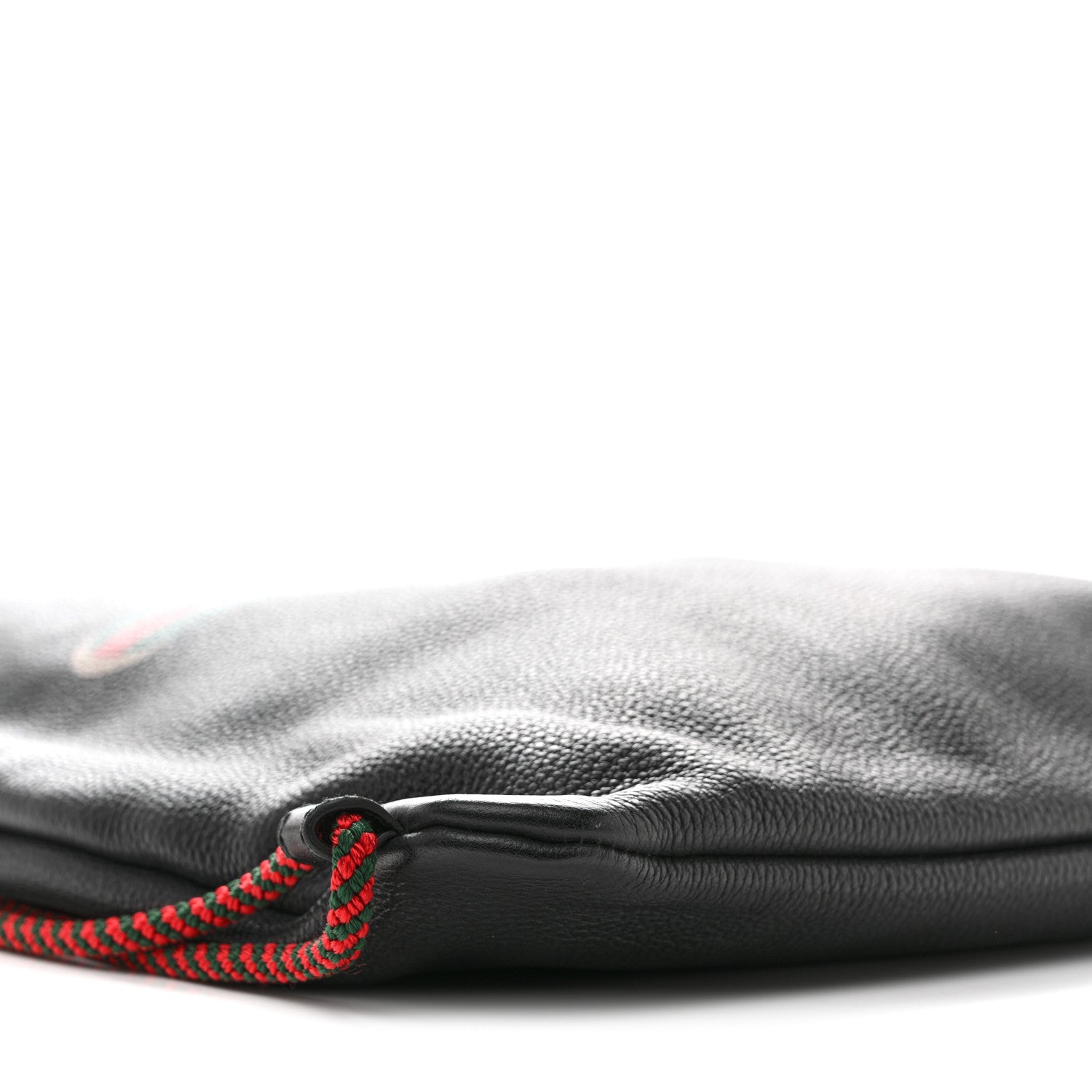 Calfskin Logo Drawstring Backpack Black