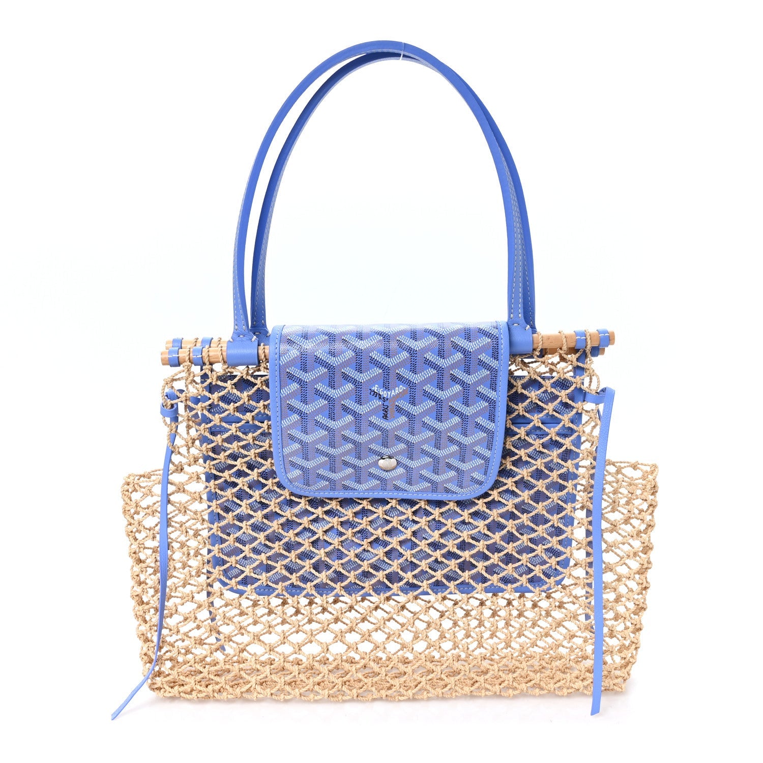 Goyardine Net Aligre Tote Light Blue