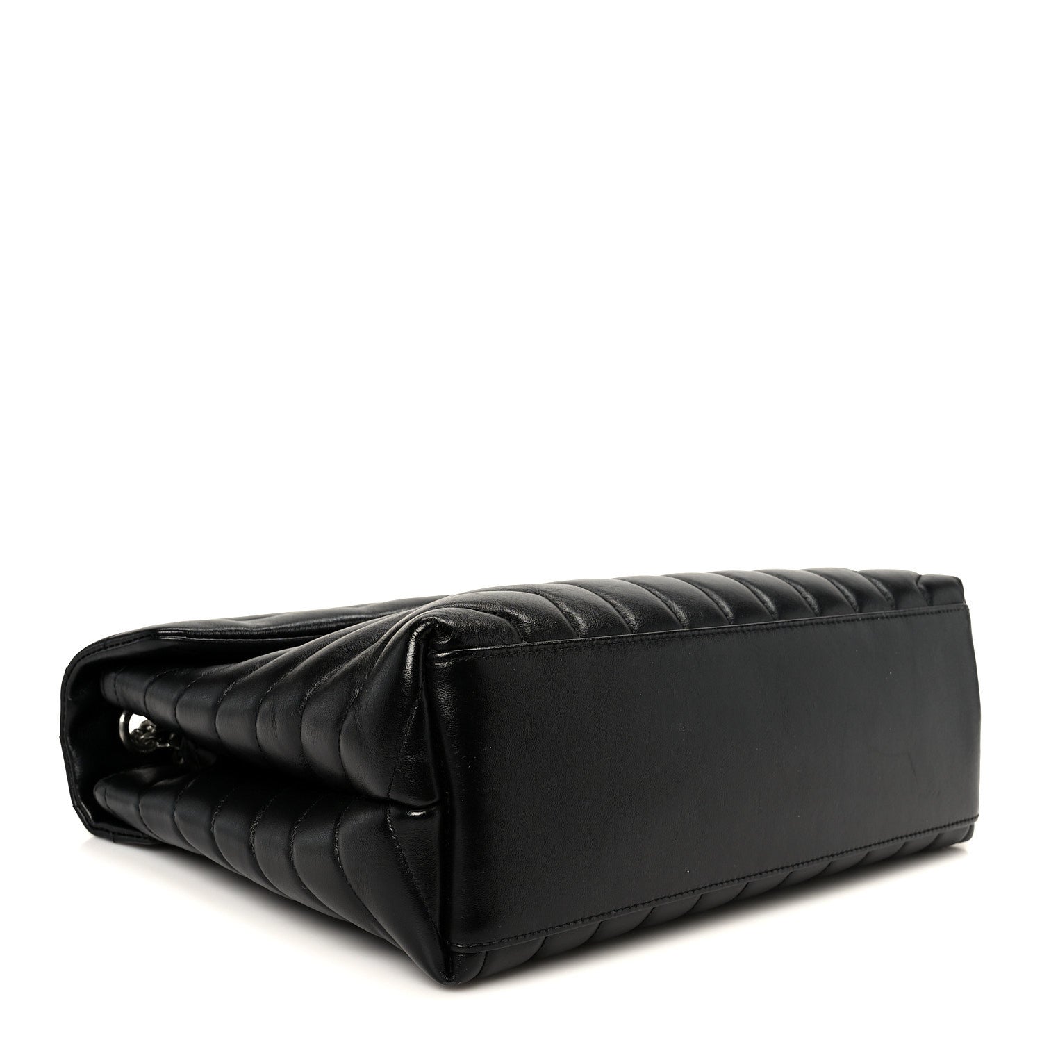 Calfskin Y Quilted Monogram Medium Loulou Chain Satchel Black