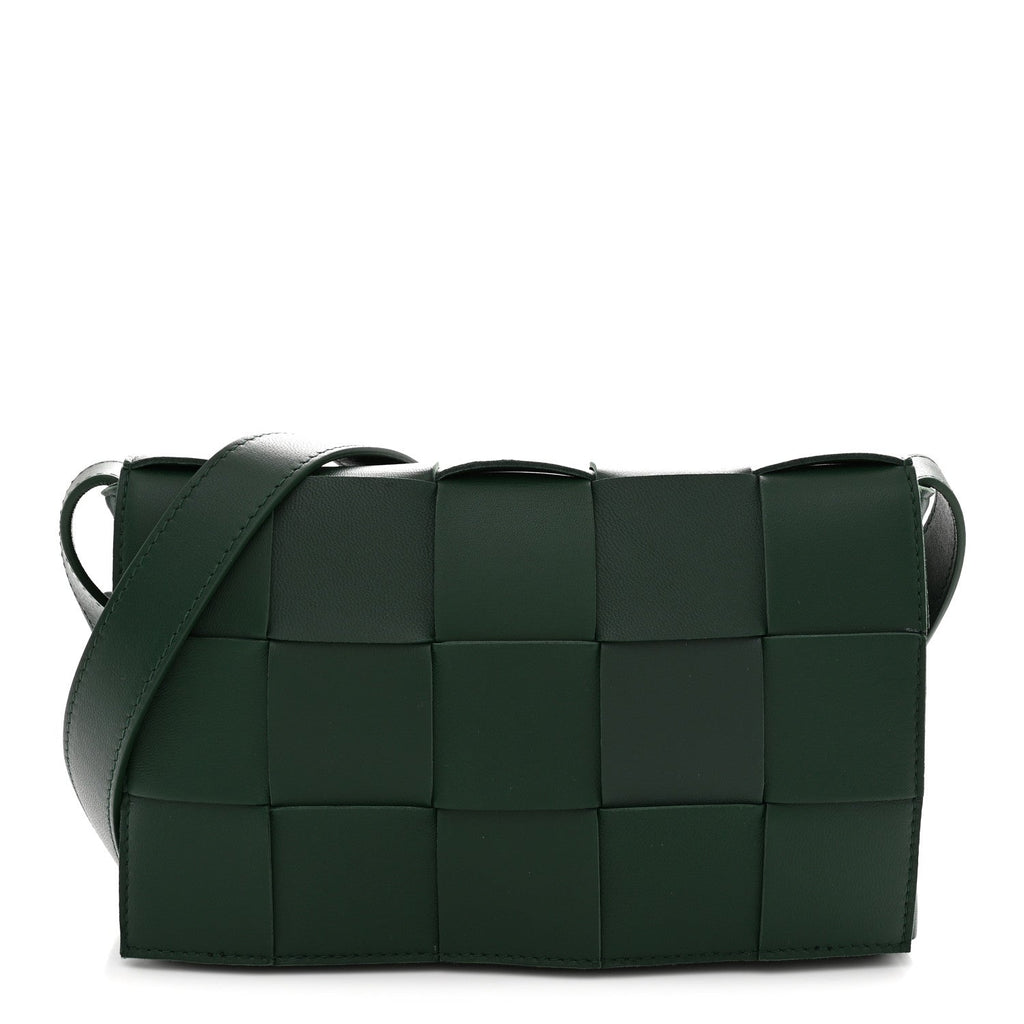 Lambskin Maxi Intrecciato Cassette Crossbody Bag Raintree