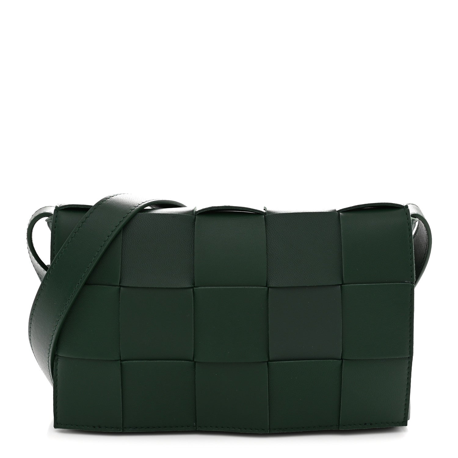 Lambskin Maxi Intrecciato Cassette Crossbody Bag Raintree