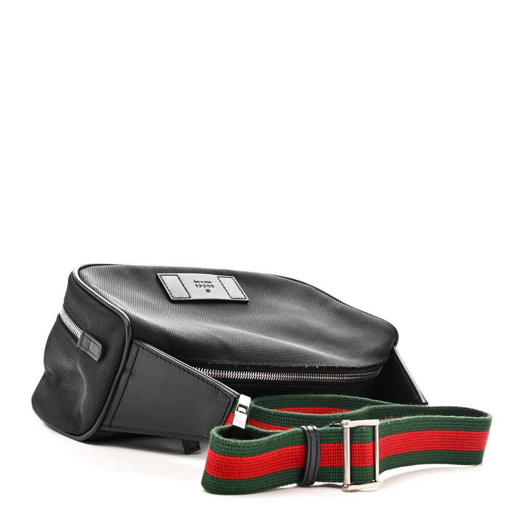 Techno Canvas Web Large Belt Bag Black