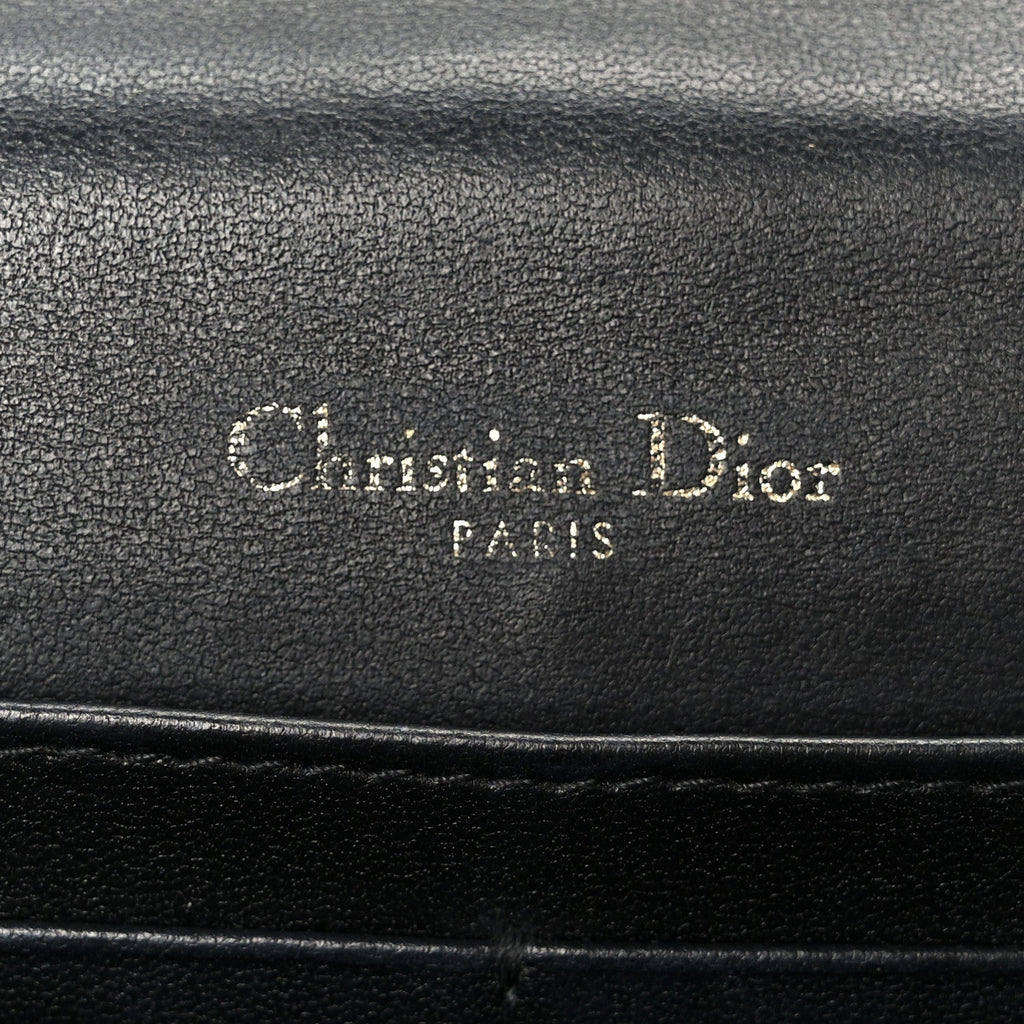 Lambskin Cannage Chain My Dior Daily Chain Pouch Black