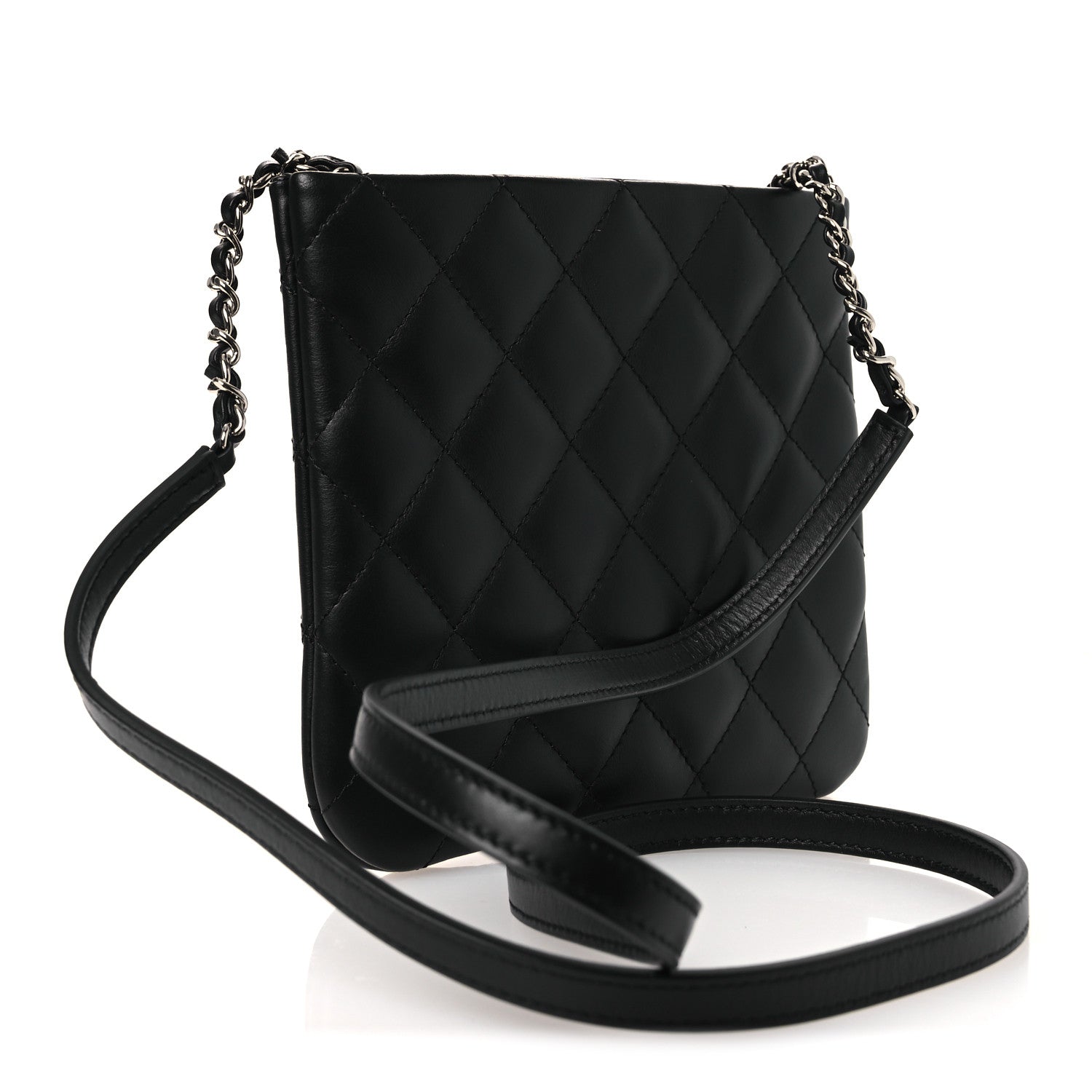 Lambskin Quilted Uniform Crossbody Bag Black