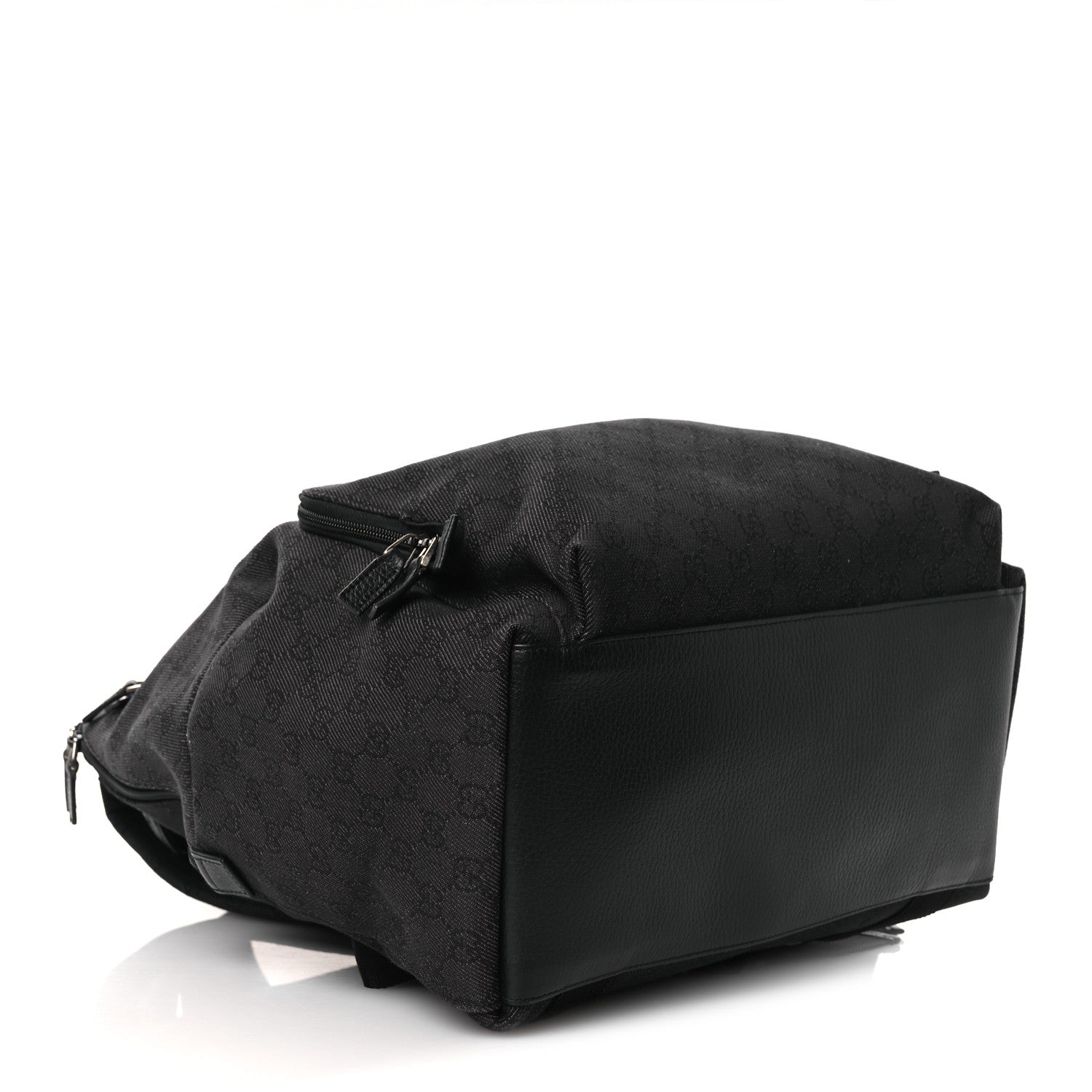 Denim Monogram Medium Backpack Black