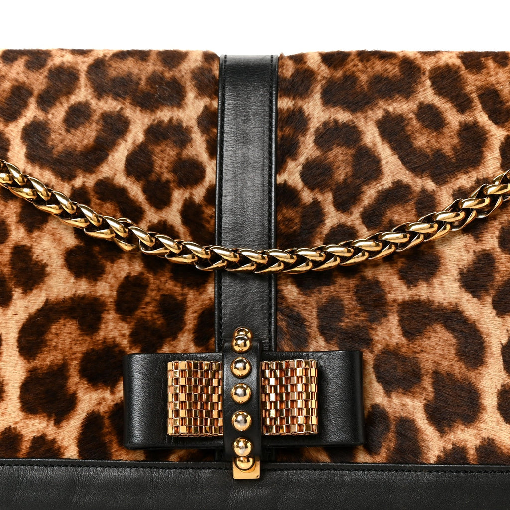 Pony Hair Leopard Print Sweet Charity Shoulder Bag Black