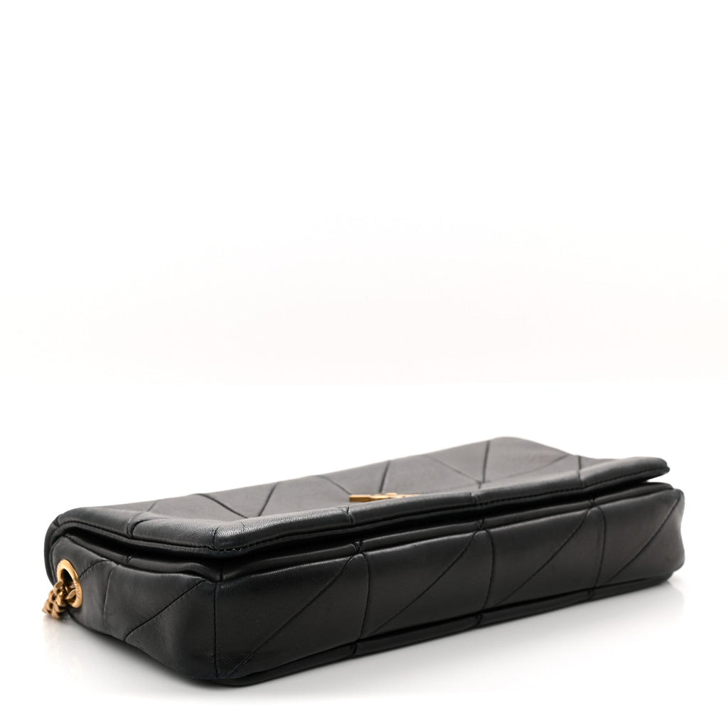 Lambskin Patchwork Monogram Medium Jamie Black