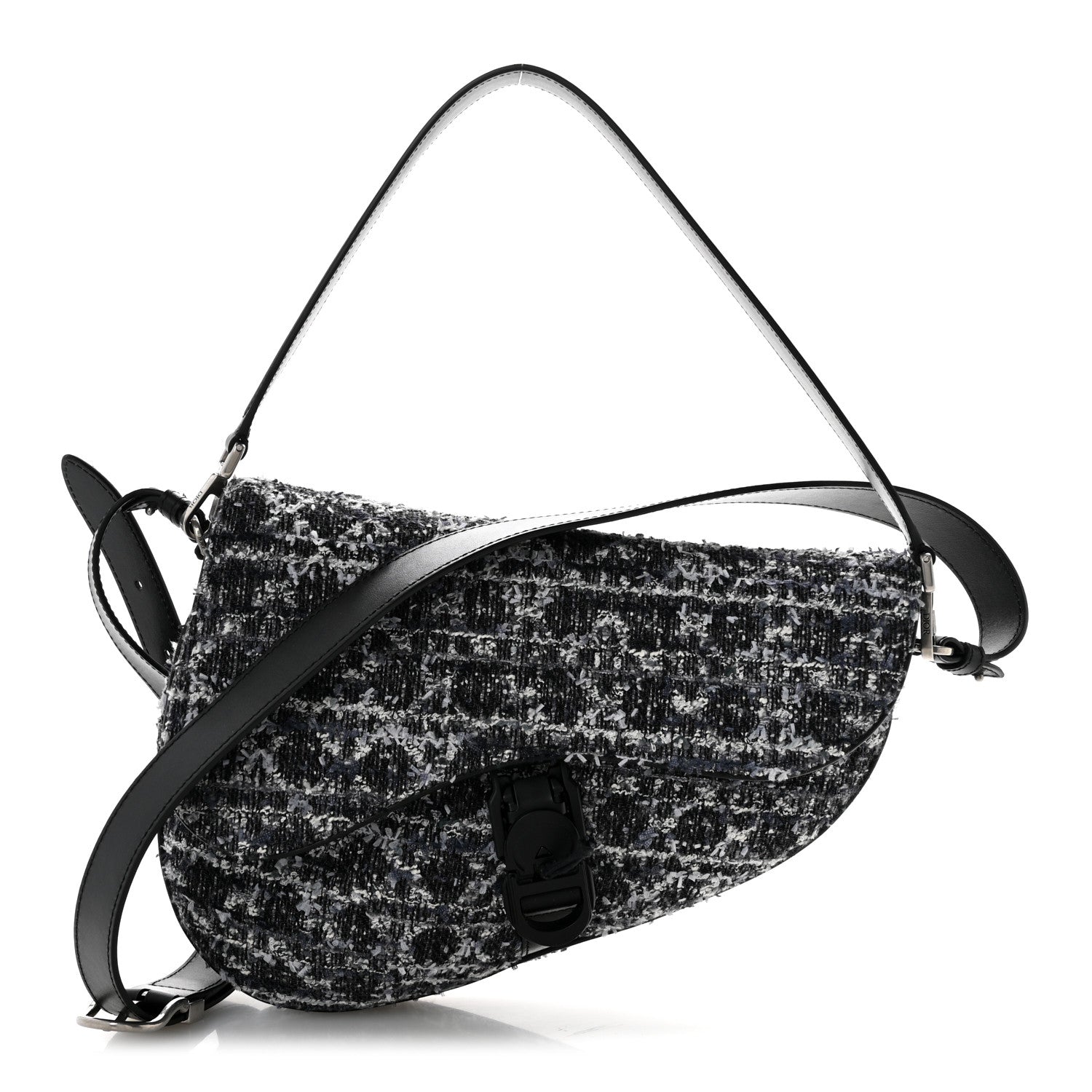 Tweed Saddle Bag Black Silver
