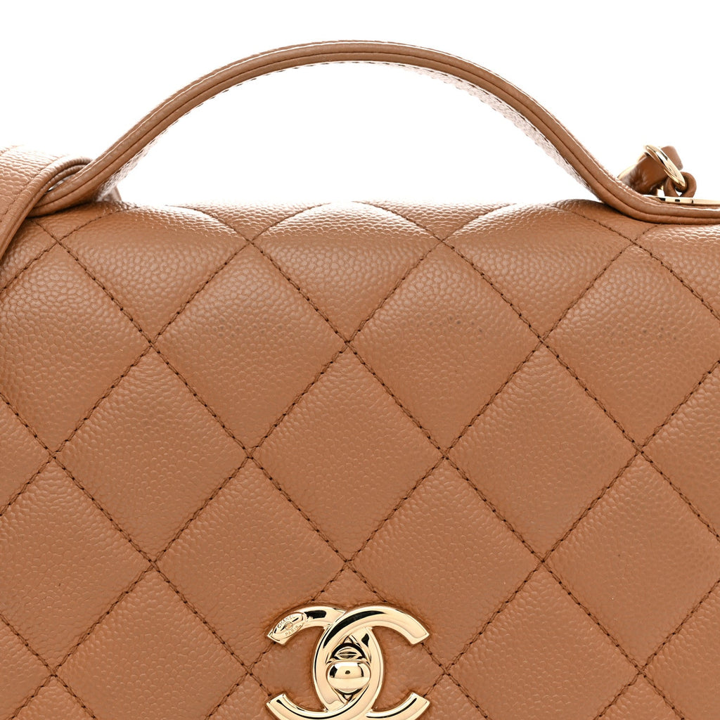 Caviar Quilted Medium Business Affinity Flap Brown