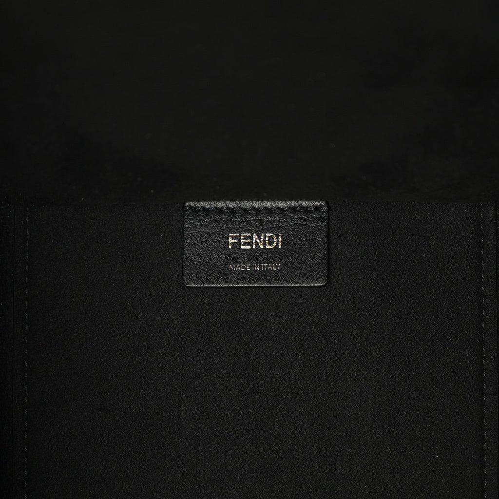 Vitello Plexiglass FF Embossed Medium Fendi Sunshine Shopper Tote Black