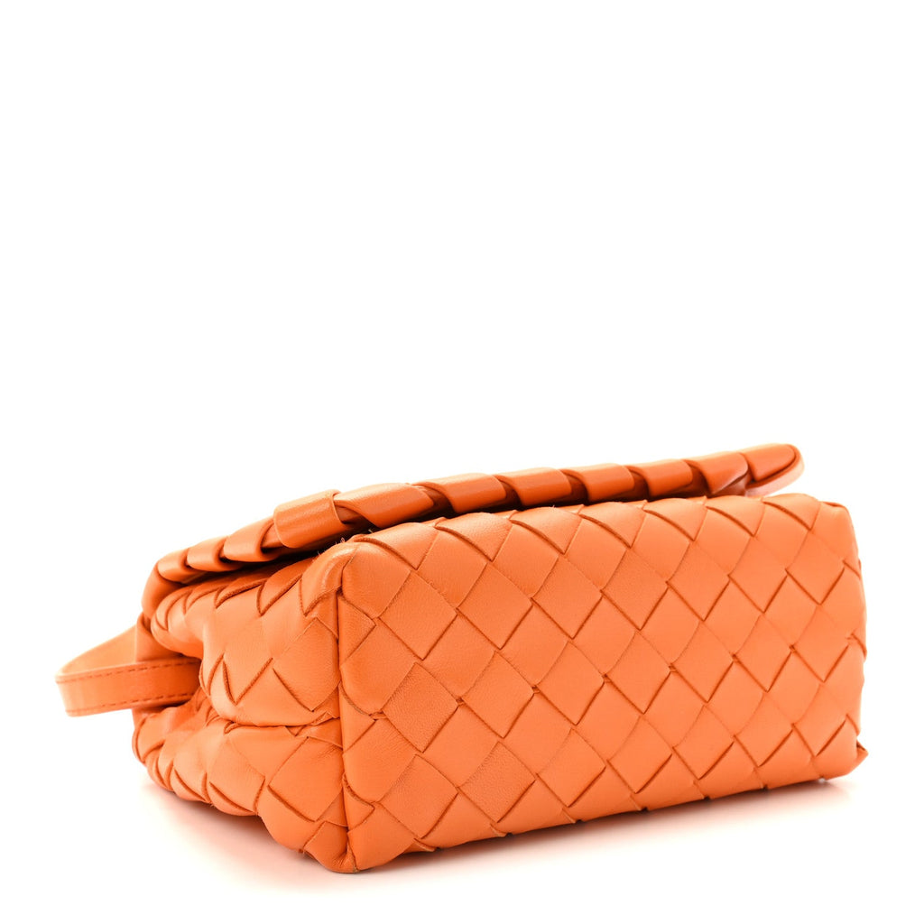 Nappa Intrecciato Mini Crossbody Tangerine