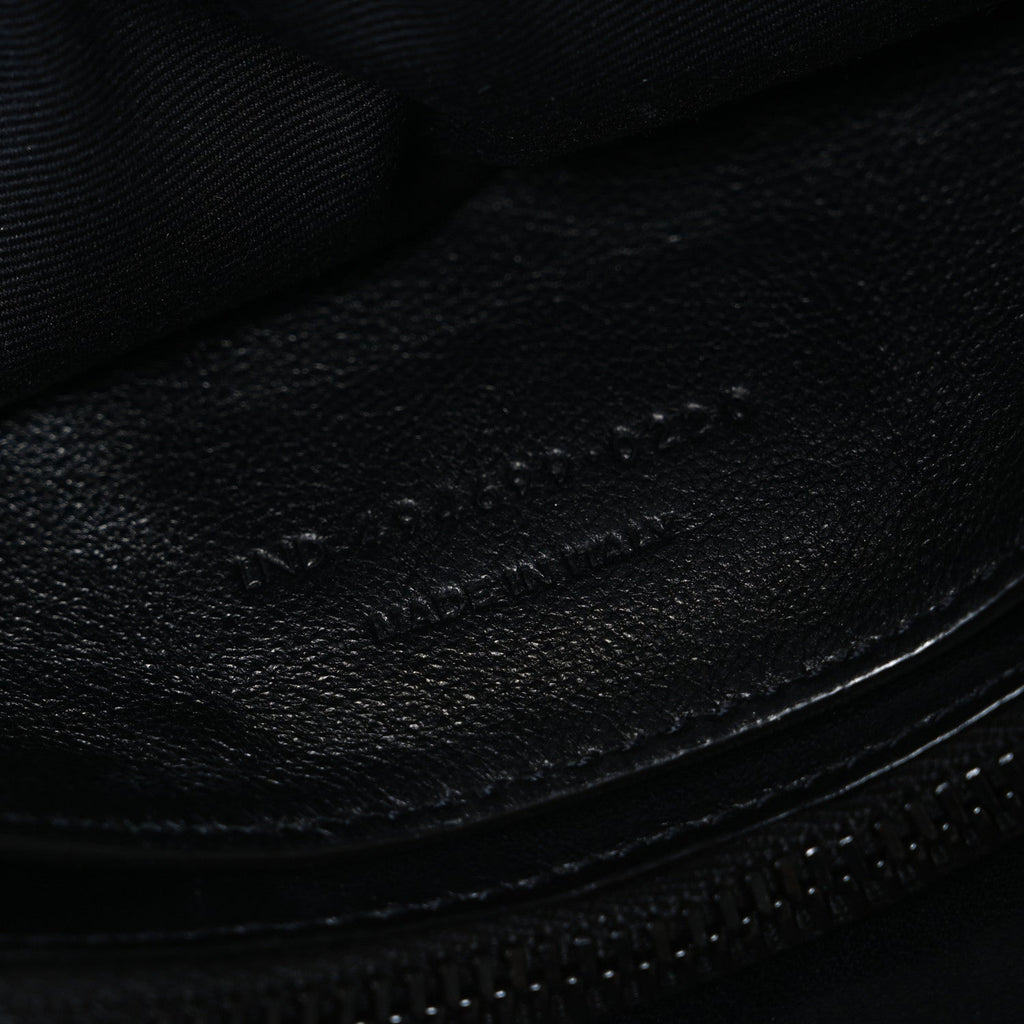 Calfskin Y Quilted Monogram Monochrome Small Loulou Chain Satchel Black