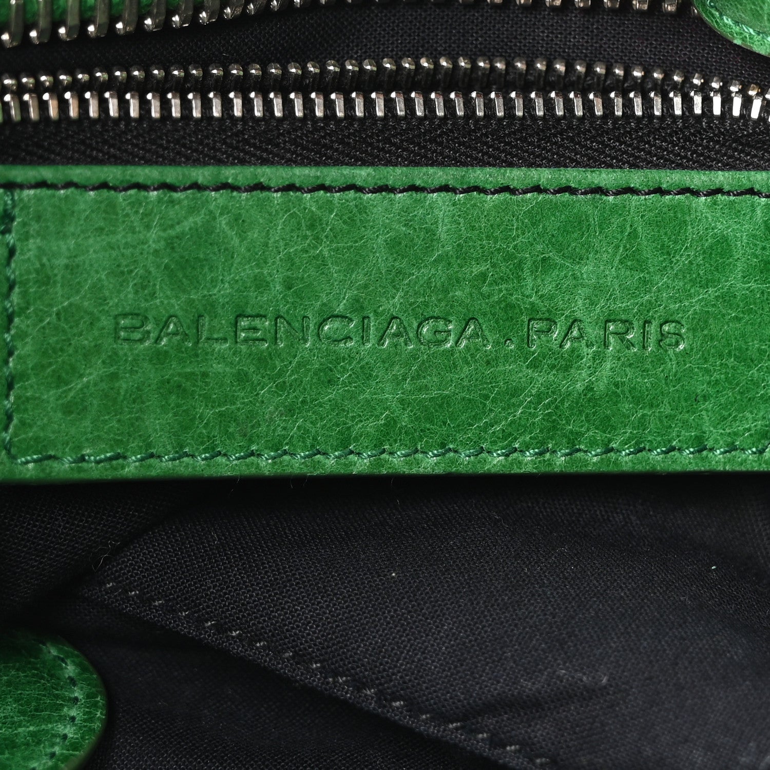 Chevre Satin Giant 21 Silver Hardware City Green Floral