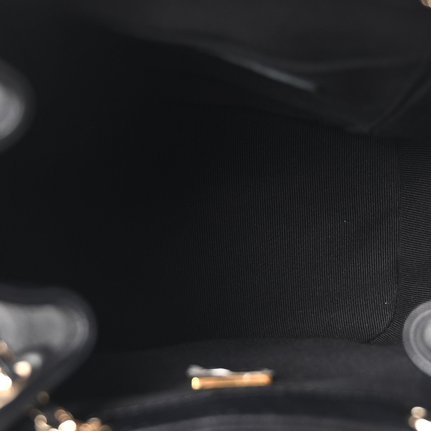 Lambskin Quilted Small Duma Drawstring Backpack Black