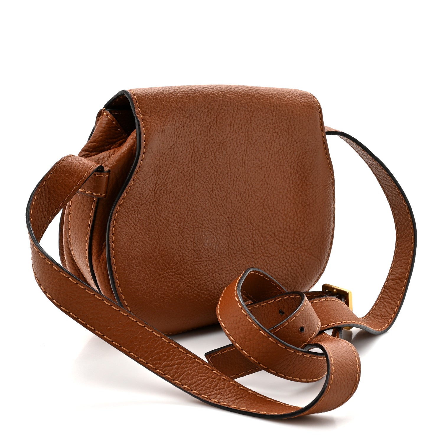 Calfskin Mini Marcie Round Crossbody Bag Tan