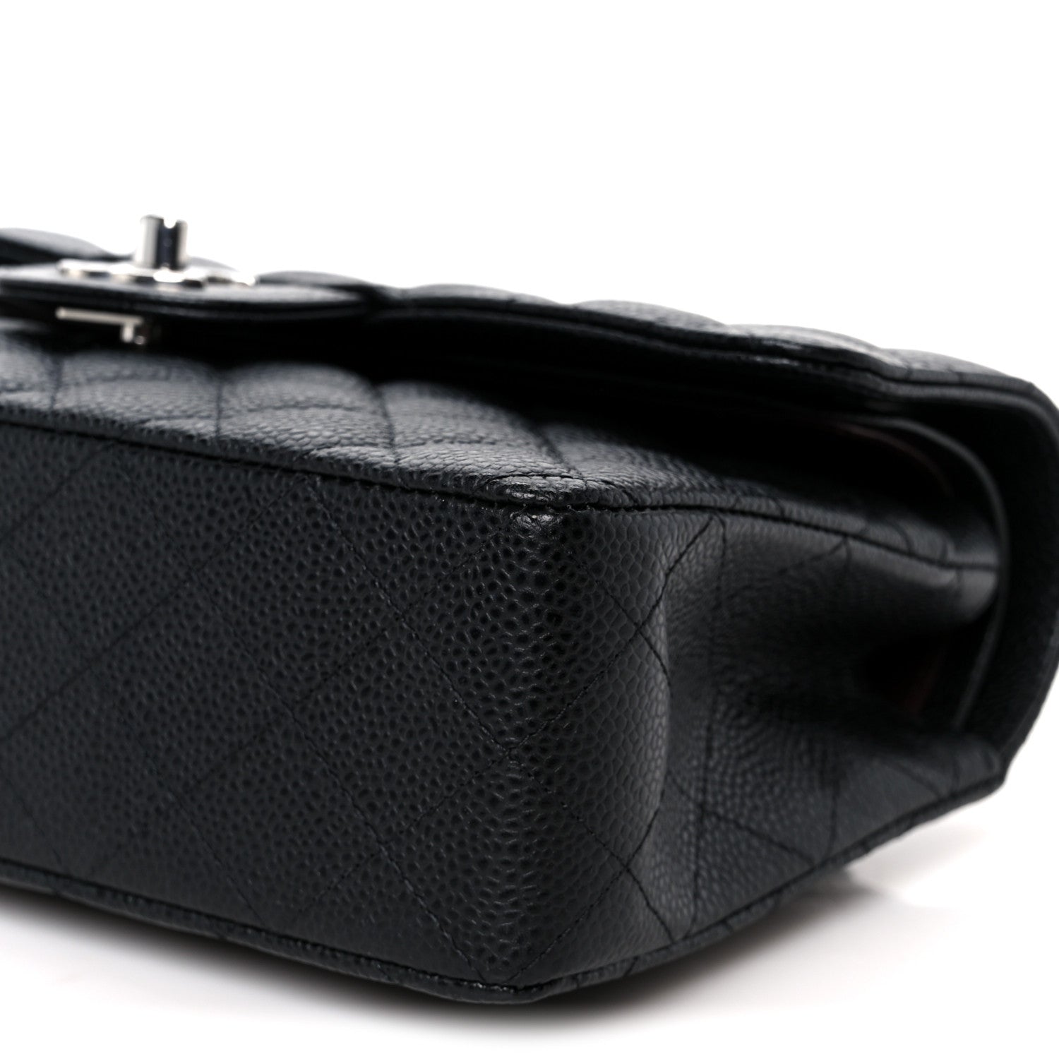 Caviar Quilted Small Double Flap Black Black
