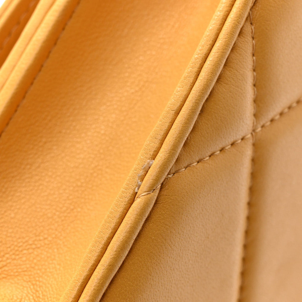 Lambskin Quilted Chanel 19 Wallet On Chain WOC Yellow