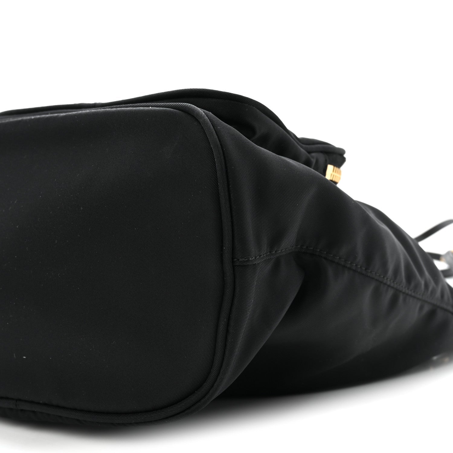 Saffiano Tessuto Nylon Mini Bucket Crossbody Bag Black