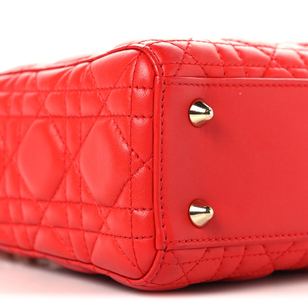 Lambskin Cannage Small My ABCDior Lady Dior Red