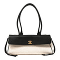 Grained Calfskin Boucle Urban Essentials Small Shopping Bag Ecru Black