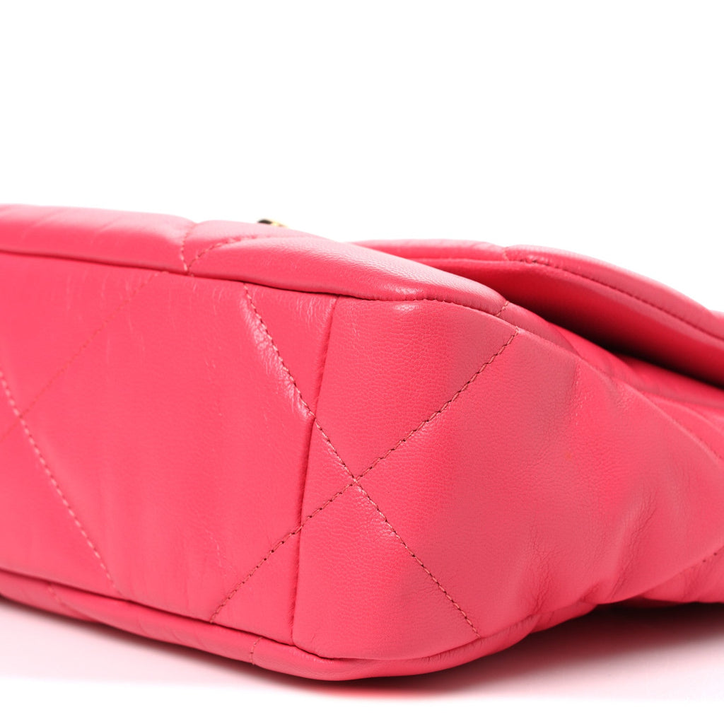 Goatskin Quilted Medium Chanel 19 Flap Pink