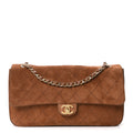 Suede Calfskin Small Souplissimo Maxi Flap Camel