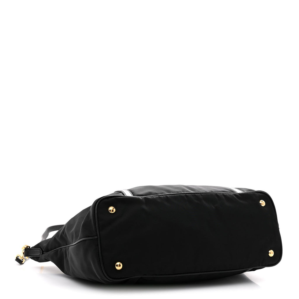 Saffiano Tessuto Nylon Shopping Tote Black