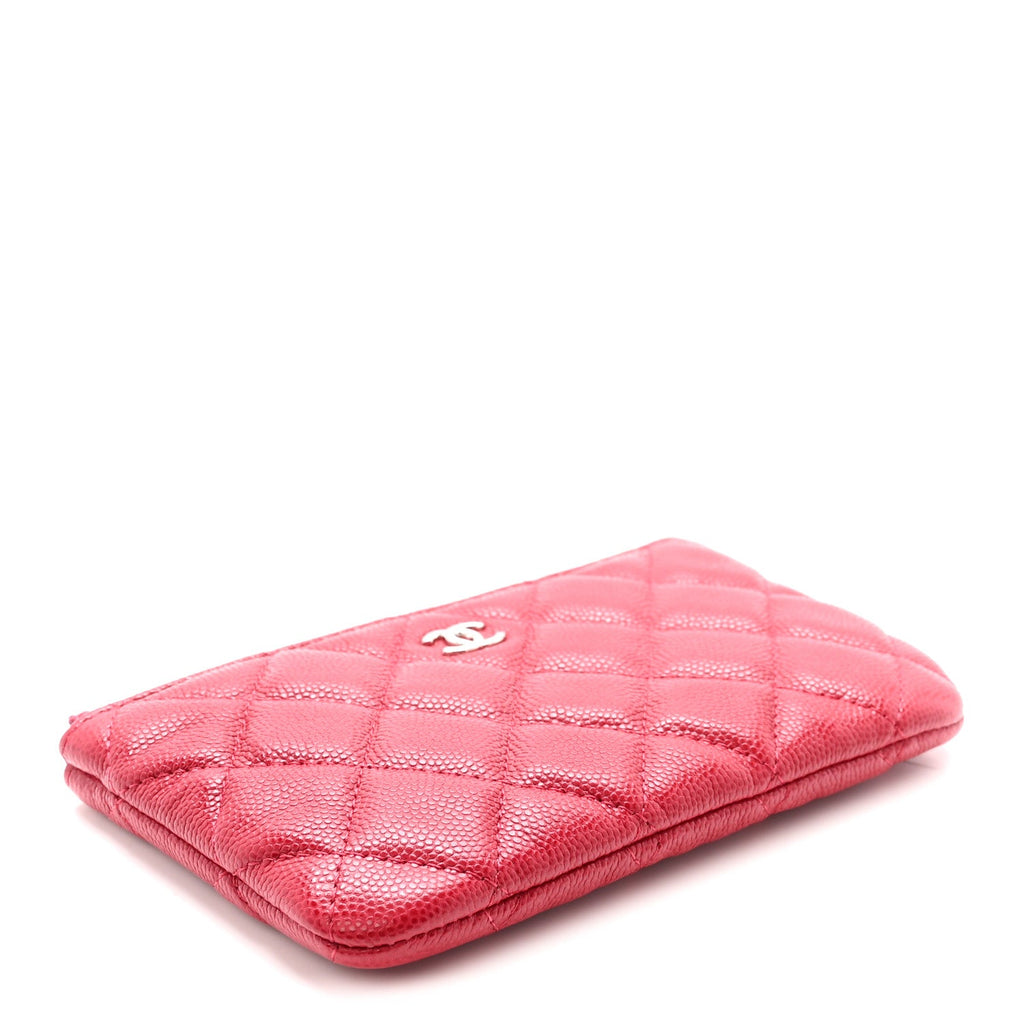 Caviar Quilted Small Cosmetic Case Red