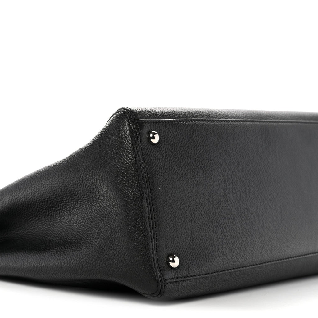 Calfskin Cerf Executive Shopper Tote Black