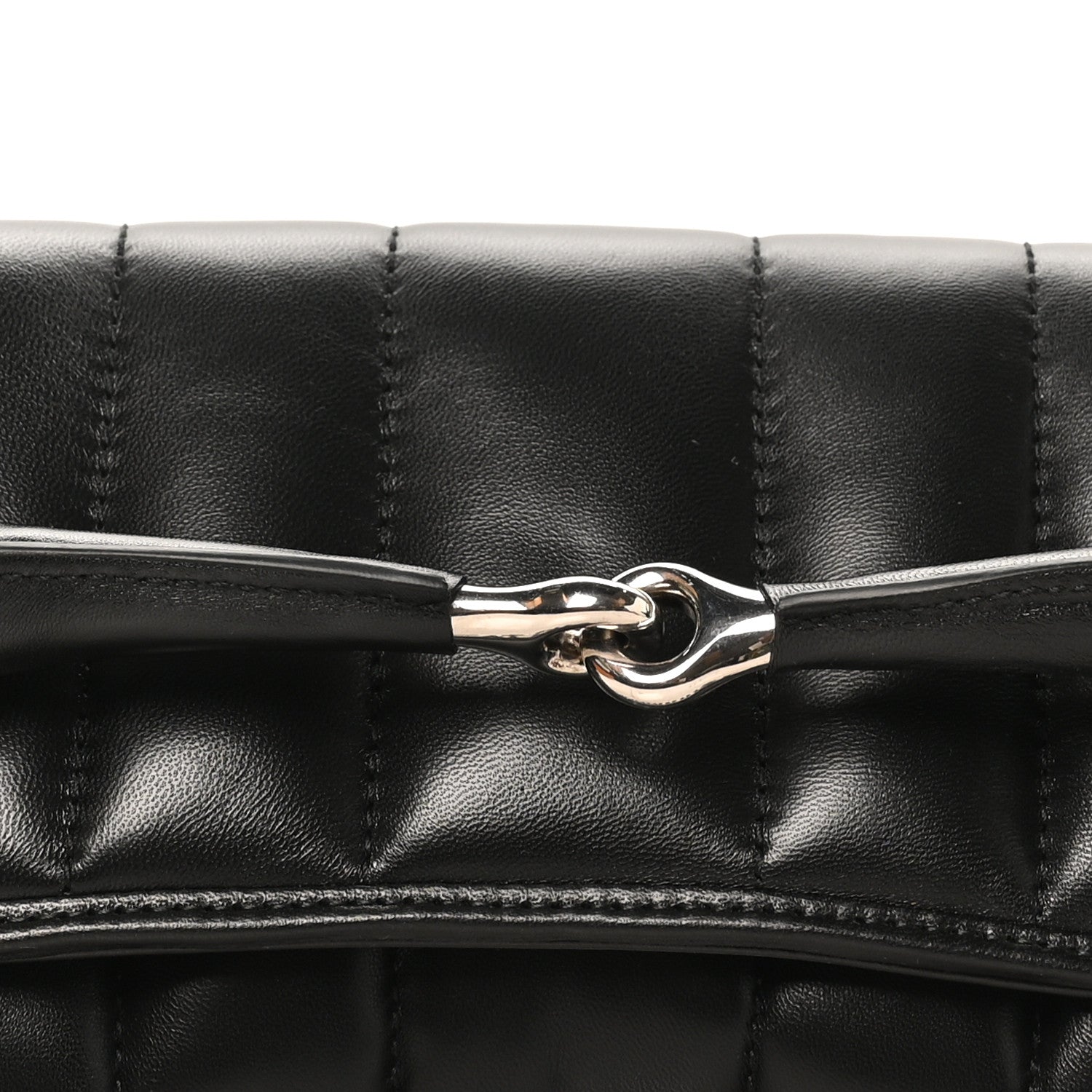 Nappa Vertical Matelasse Medium Maxi Horsebit Chain Shoulder Bag Black