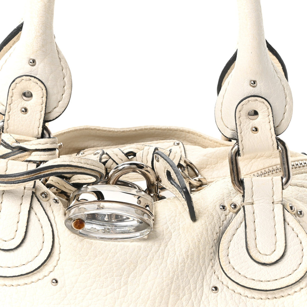 Calfskin Medium Paddington Satchel Ivory