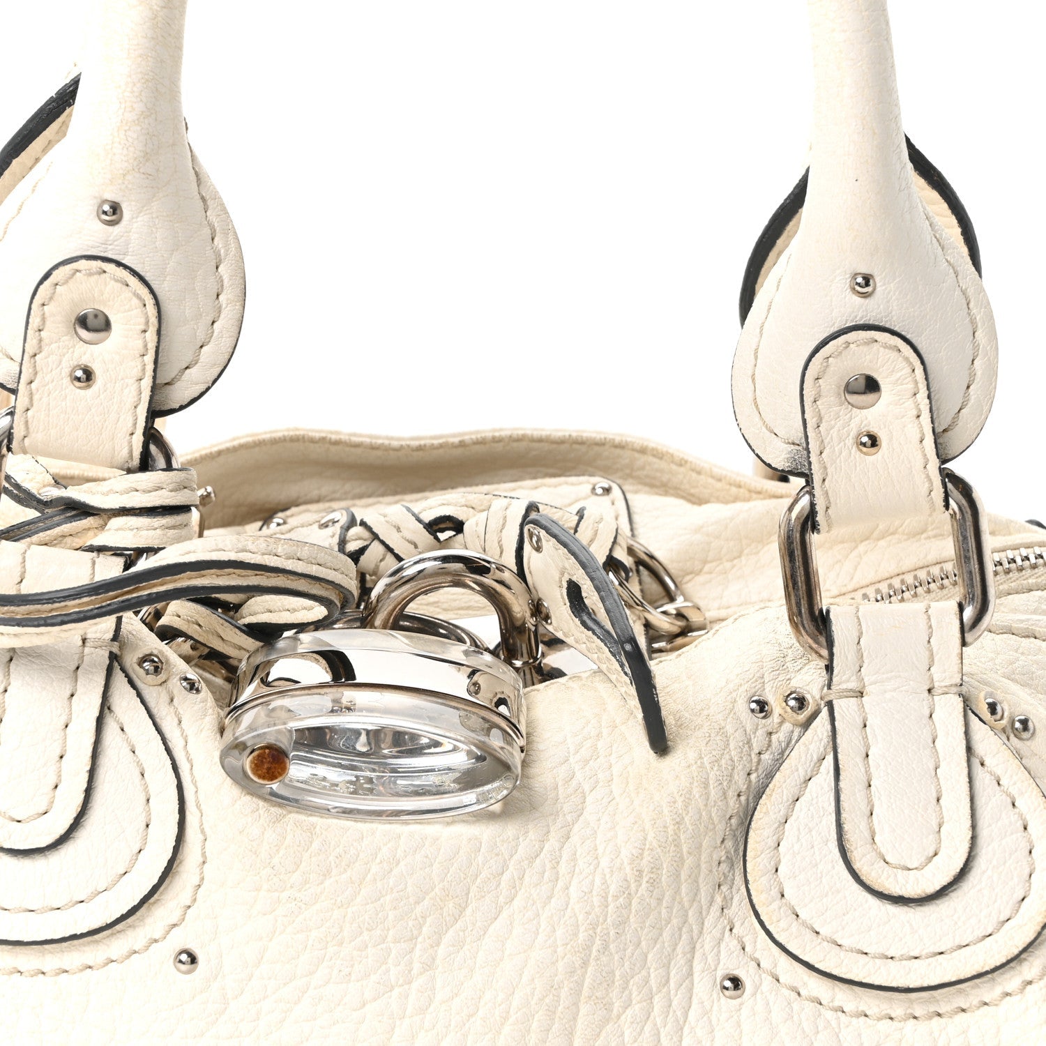 Calfskin Medium Paddington Satchel Ivory