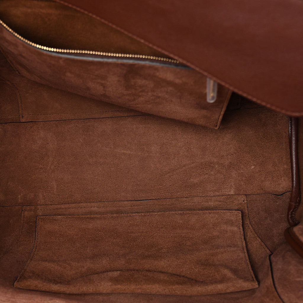 Supple Shiny Lambskin Medium Smiling New Luggage Brick