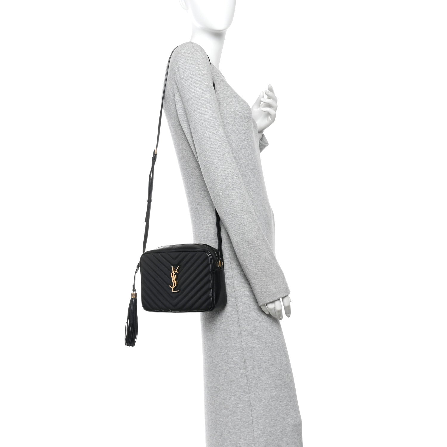 Calfskin Matelasse Monogram Lou Camera Bag Black